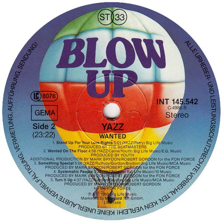 Yazz : Wanted (LP, Album)