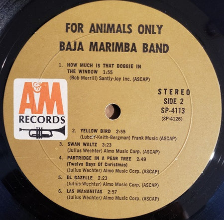 Baja Marimba Band : For Animals Only (LP, Album, Mon)