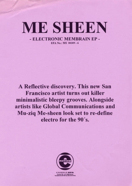 Me-Sheen : Electronic Membrain EP (12", EP)