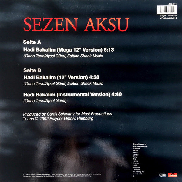 Sezen Aksu : Hadi Bakalim (12")