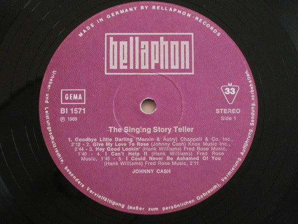 Johnny Cash & The Tennessee Two : The Singing Story Teller (LP, Album, Comp, RE)