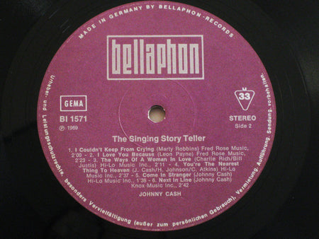 Johnny Cash & The Tennessee Two : The Singing Story Teller (LP, Album, Comp, RE)