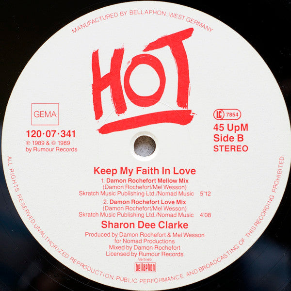 Sharon Dee Clarke : Keeping My Faith In Love (12", Maxi)