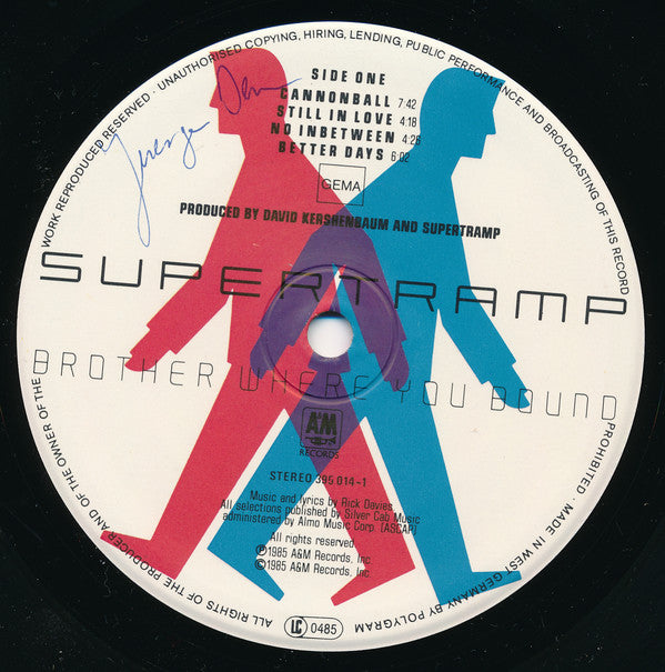 Supertramp : Brother Where You Bound (LP, Album, Emb)