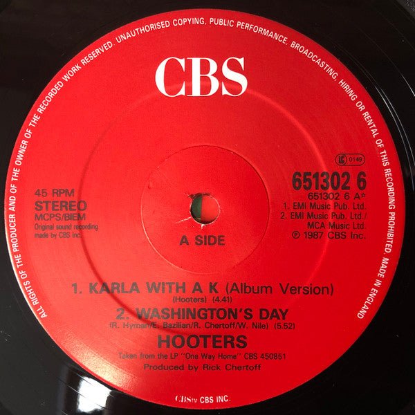 The Hooters : Karla With A K (12", Single)