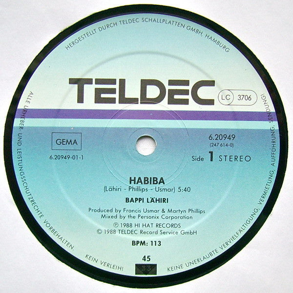 Bappi Lahiri : Habiba (12", Maxi)