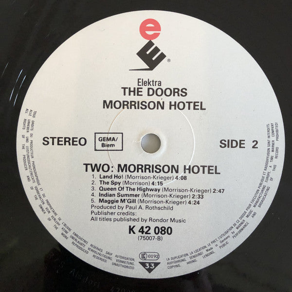 The Doors : Morrison Hotel (LP, Album, RE)