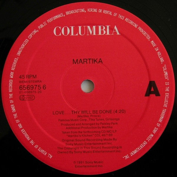 Martika : Love...Thy Will Be Done (12", Maxi)