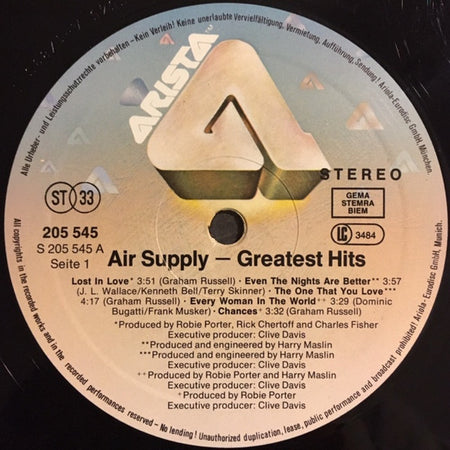 Air Supply : Greatest Hits (LP, Comp)