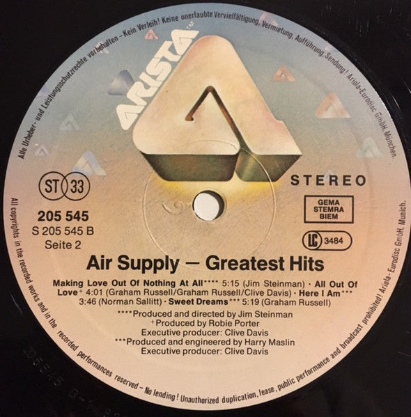 Air Supply : Greatest Hits (LP, Comp)