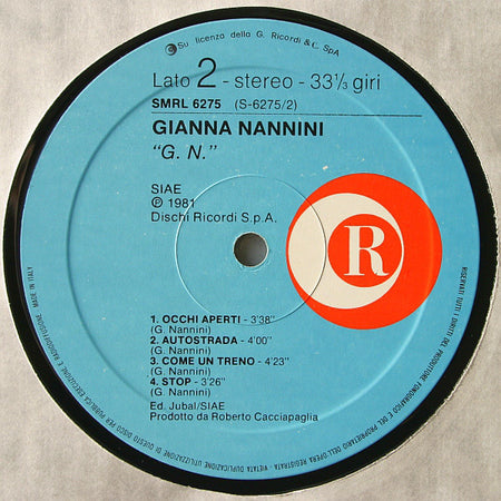 Gianna Nannini : G. N. (LP, Album)