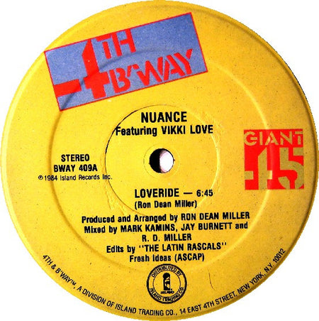 Nuance Featuring Vikki Love : Loveride (12")