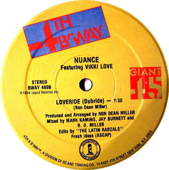 Nuance Featuring Vikki Love : Loveride (12")
