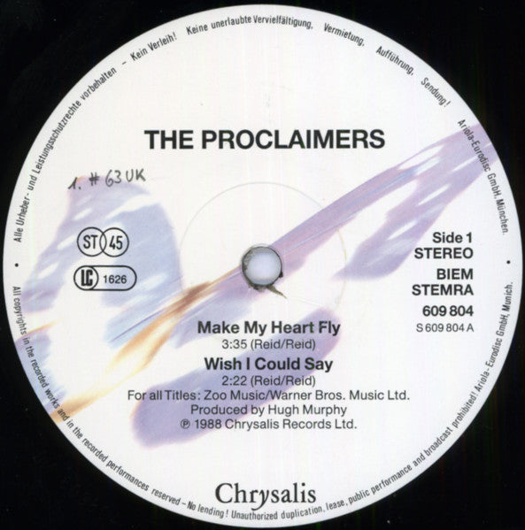 The Proclaimers : Make My Heart Fly (12", Maxi)