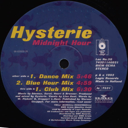Hysterie : Midnight Hour (12")