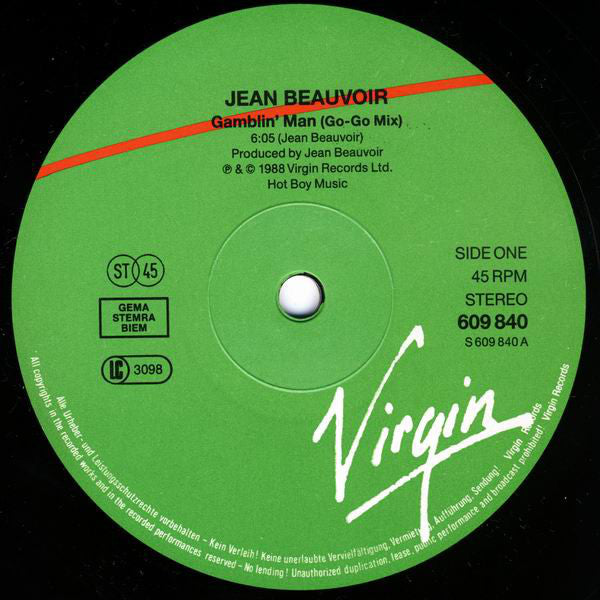 Jean Beauvoir : Gamblin' Man (12")