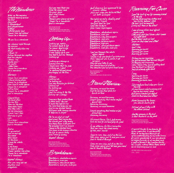 Donna Summer : The Wanderer (LP, Album)