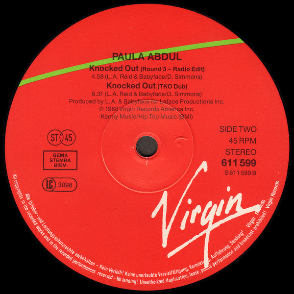 Paula Abdul : Knocked Out (12", Single)