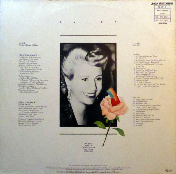 Andrew Lloyd Webber, Tim Rice : Evita (2xLP, Album)