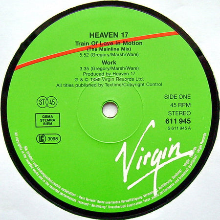 Heaven 17 : Train Of Love In Motion (12", Single)