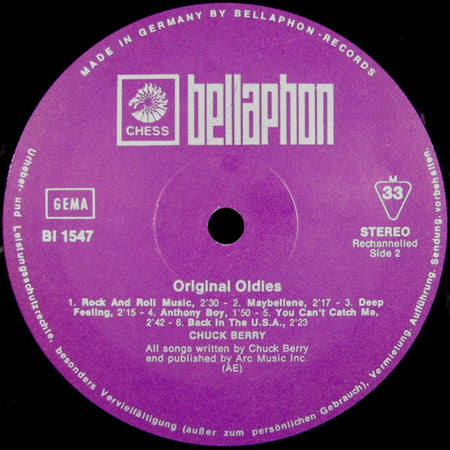 Chuck Berry : Original Oldies (LP, Comp)
