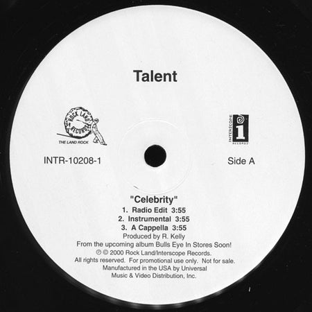 Talent : Celebrity / Breakin' Up (12", Promo)