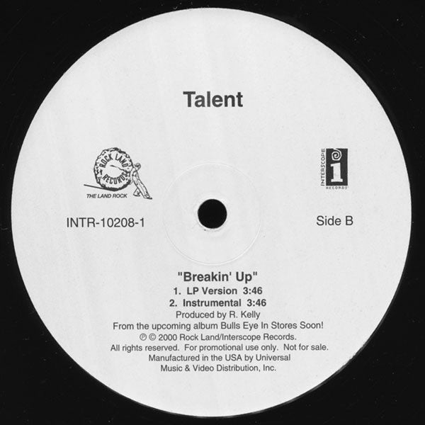 Talent : Celebrity / Breakin' Up (12", Promo)