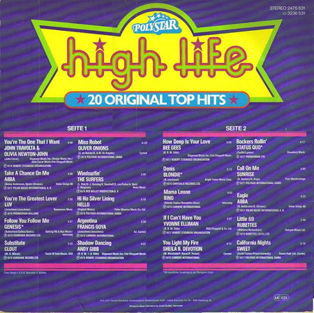 Various : High Life - 20 Original Top Hits (LP, Comp)