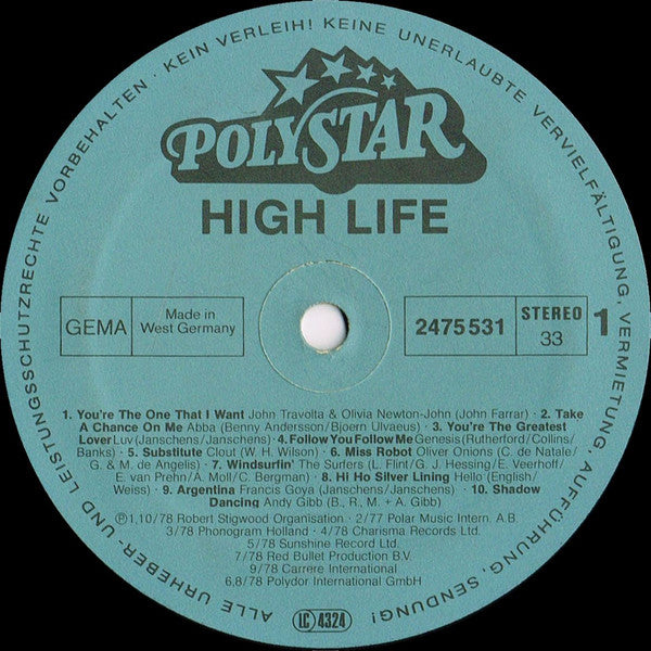 Various : High Life - 20 Original Top Hits (LP, Comp)