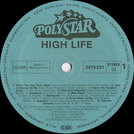 Various : High Life - 20 Original Top Hits (LP, Comp)
