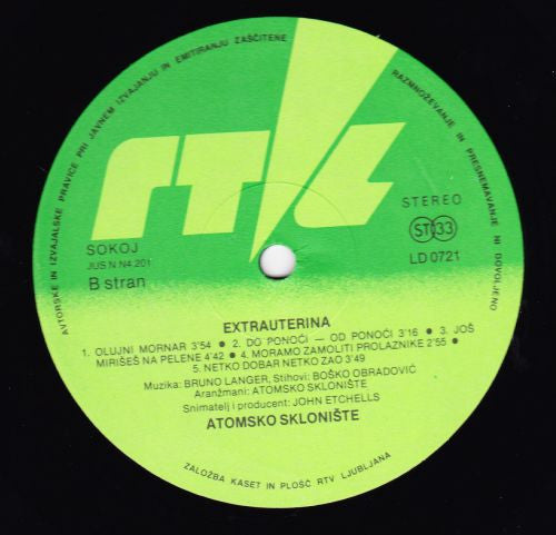 Atomsko Sklonište : Extrauterina (LP, Album, Aus)