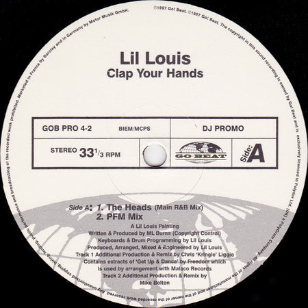 Lil Louis* : Clap Your Hands (12", Promo)