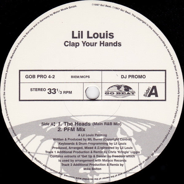 Lil Louis* : Clap Your Hands (12", Promo)