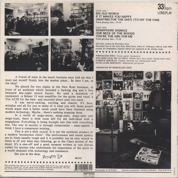 Wreckless Eric : At The Shop! (LP, MiniAlbum)