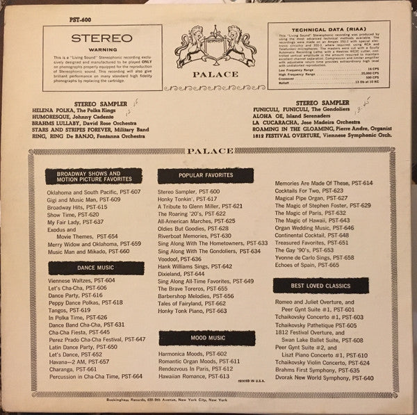 Various : Stereo Sampler (LP, Smplr)