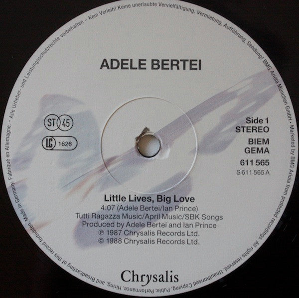Adele Bertei : Little Lives, Big Love (12", Maxi)