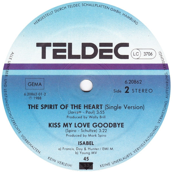 Isabel Varell : The Spirit Of The Heart (12", Maxi)