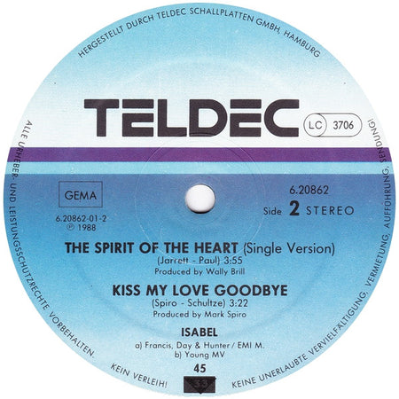 Isabel Varell : The Spirit Of The Heart (12", Maxi)