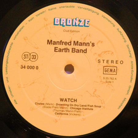 Manfred Mann's Earth Band : Watch (LP, Album, Club, Son)