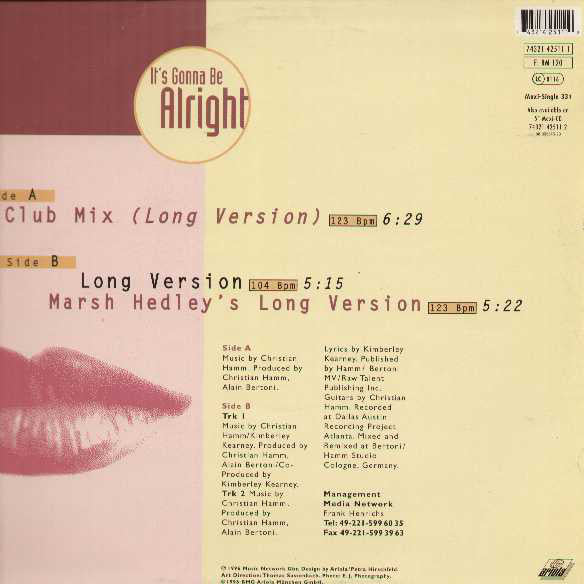 Tempest : It's Gonna Be Alright (12", Maxi)