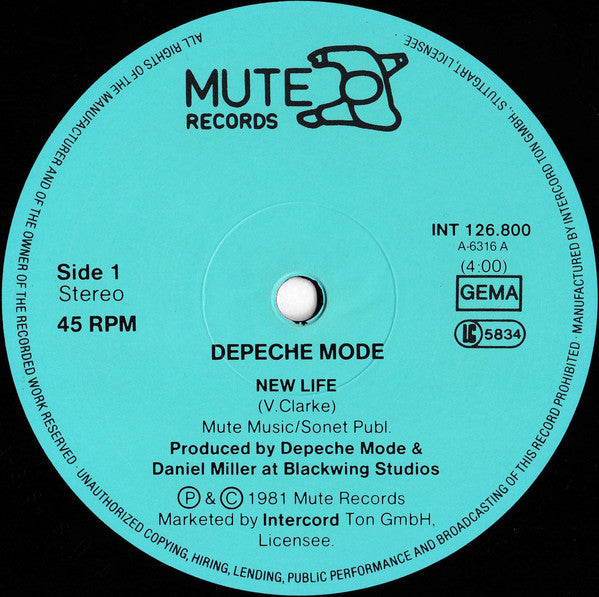 Depeche Mode : New Life (12", Maxi, RP)