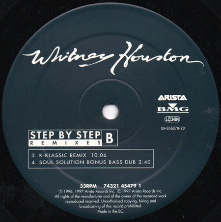 Whitney Houston : Step By Step - Remixes (2x12")
