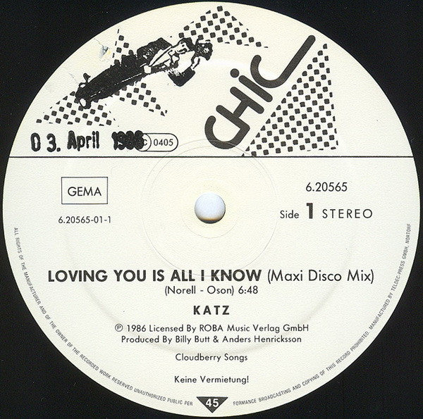 Katz : Loving You Is All I Know (12", Maxi)