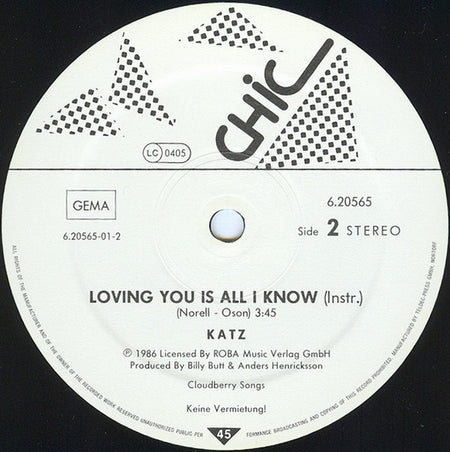 Katz : Loving You Is All I Know (12", Maxi)