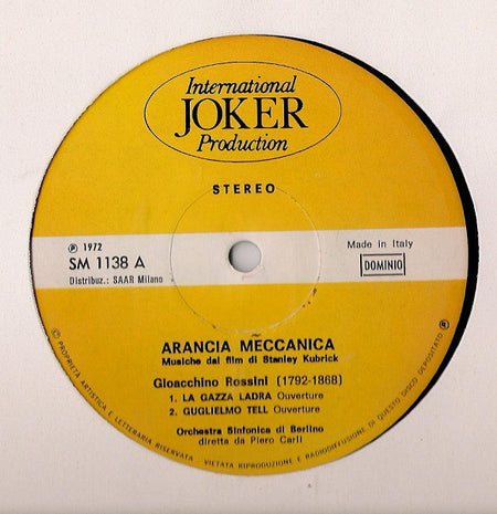 Berliner Symphoniker, The London "Pro Musica" Symphony Orchestra : Arancia Meccanica - Musiche Dal Film Di Stanley Kubrick (LP, Comp)