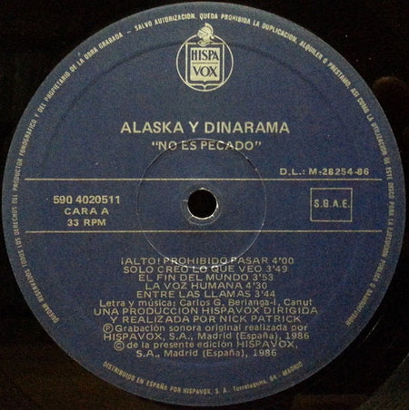Alaska Y Dinarama : No Es Pecado (LP, Album)
