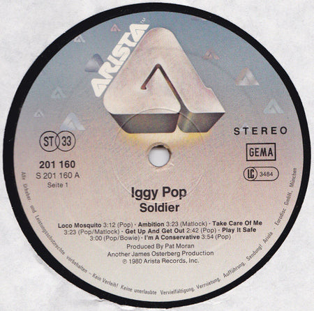 Iggy Pop : Soldier (LP, Album)