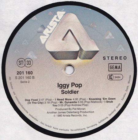 Iggy Pop : Soldier (LP, Album)