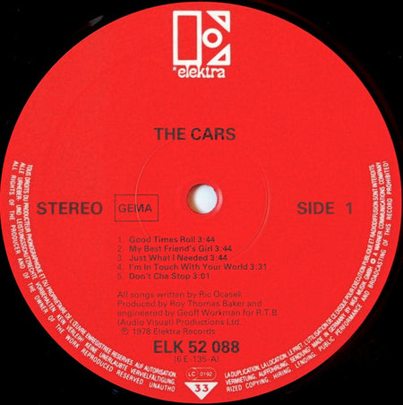 The Cars : The Cars (LP, Album, RE, Red)