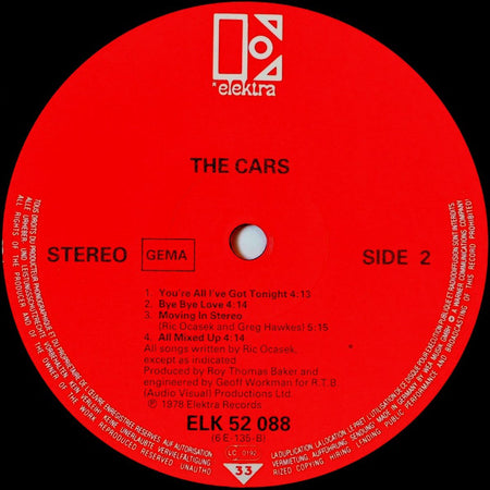 The Cars : The Cars (LP, Album, RE, Red)